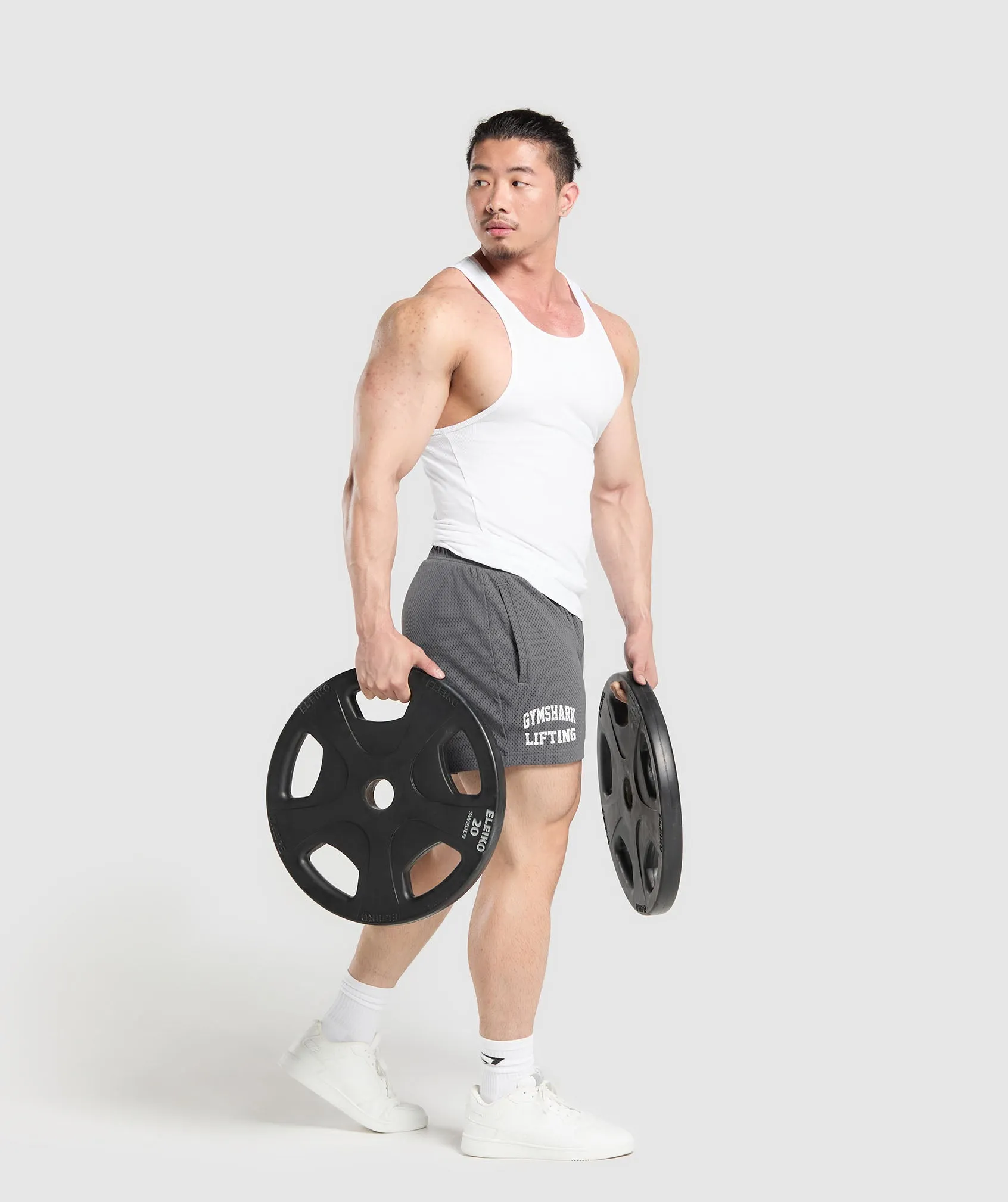 Gymshark Lifting Mesh 5" Shorts - Pitch Grey