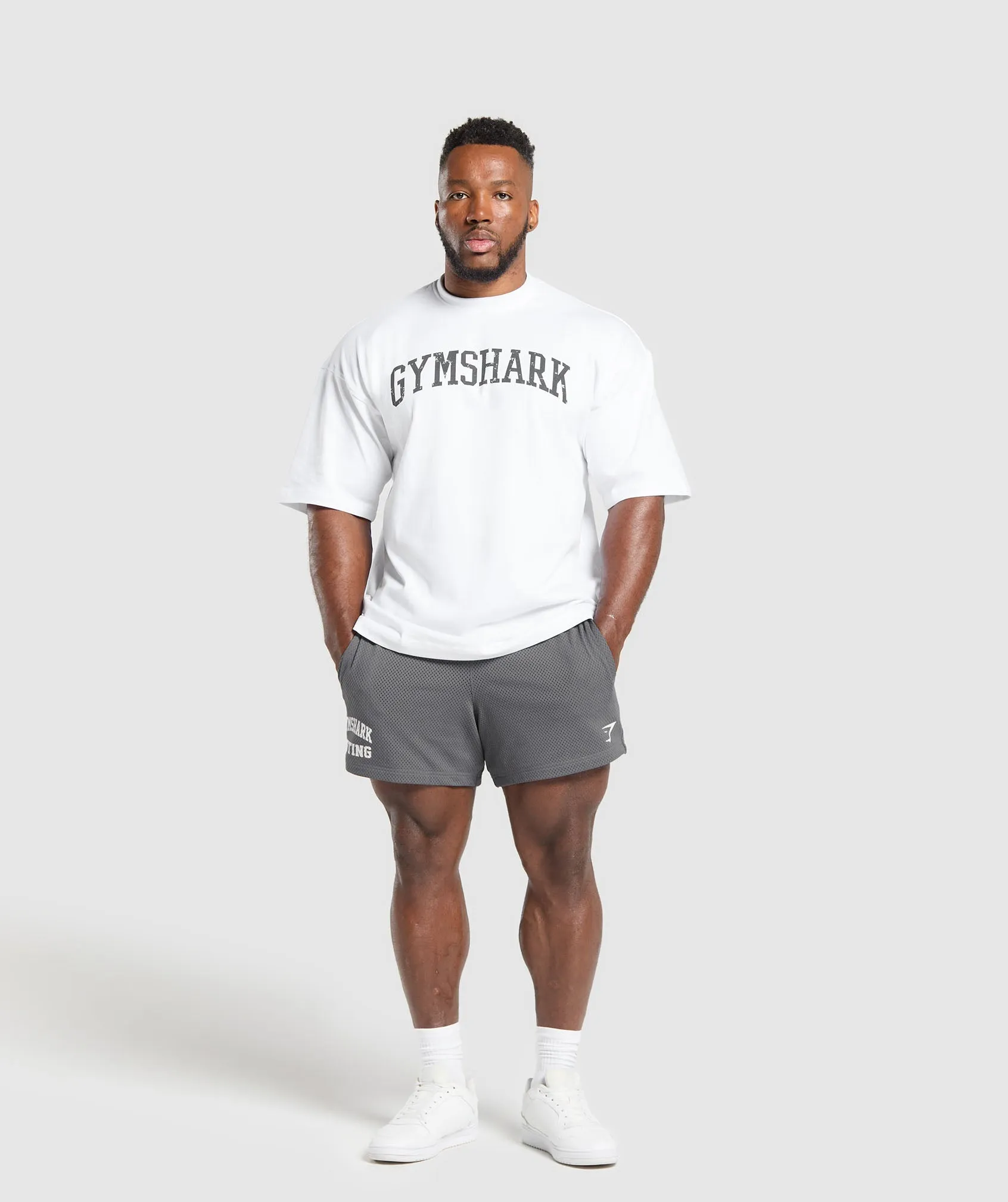 Gymshark Lifting Mesh 5" Shorts - Pitch Grey