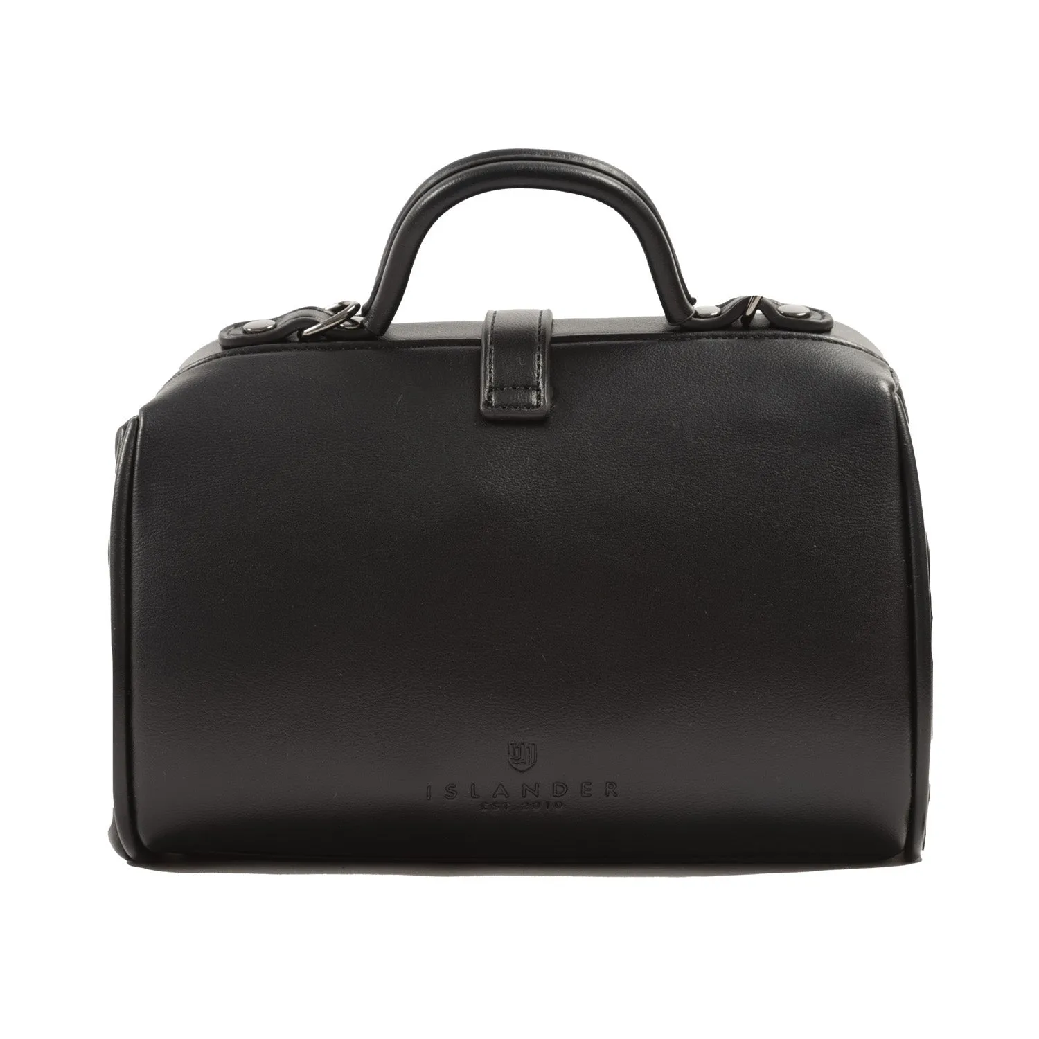 Harris Tweed Medium Doctor Bag Black Herringbone