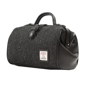 Harris Tweed Medium Doctor Bag Black Herringbone