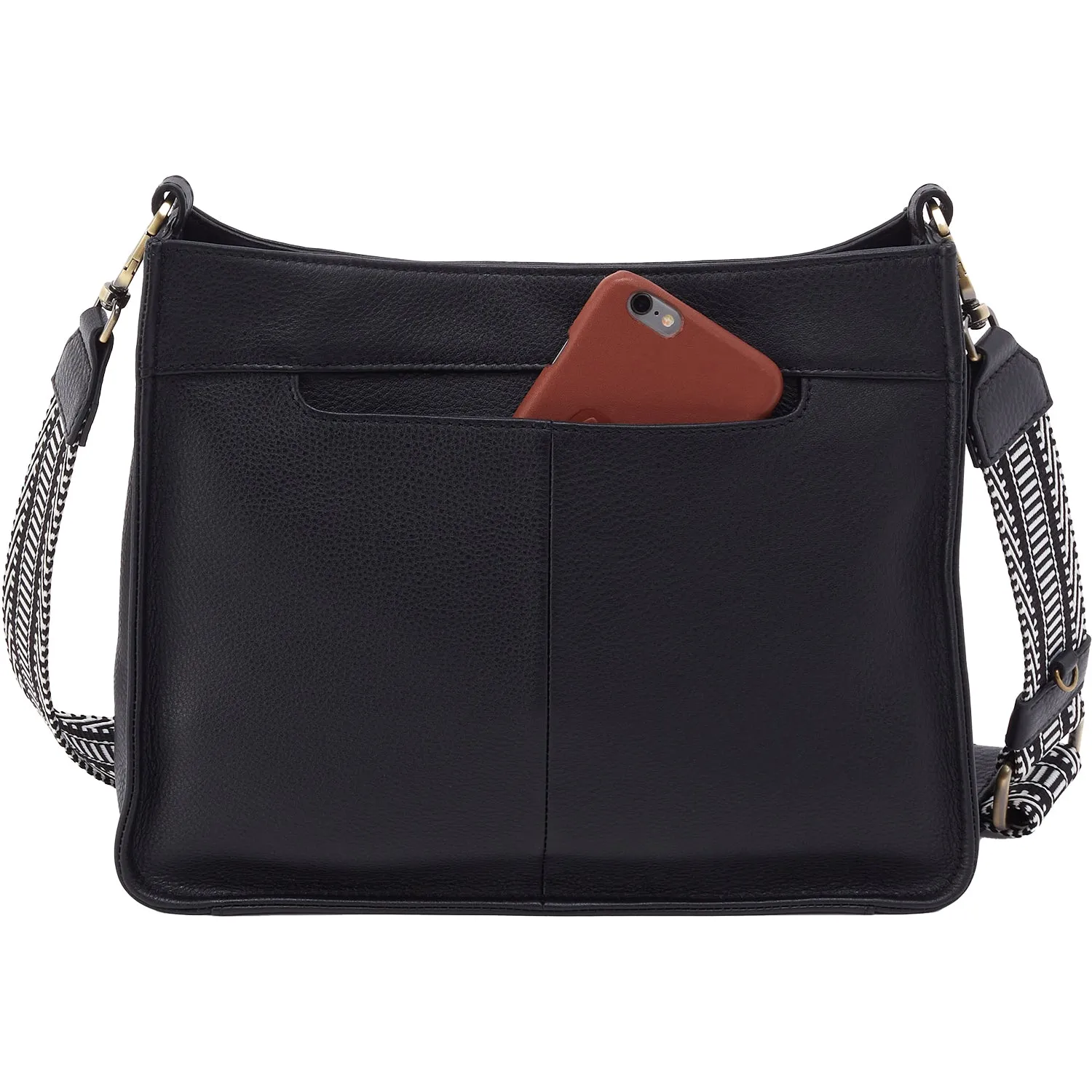 Hobo Cass Crossbody Black Pebbled Leather