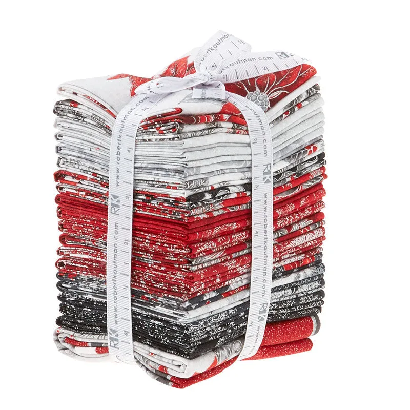 Holiday Flourish 12 Scarlet Metallic Fat Quarter Bundle