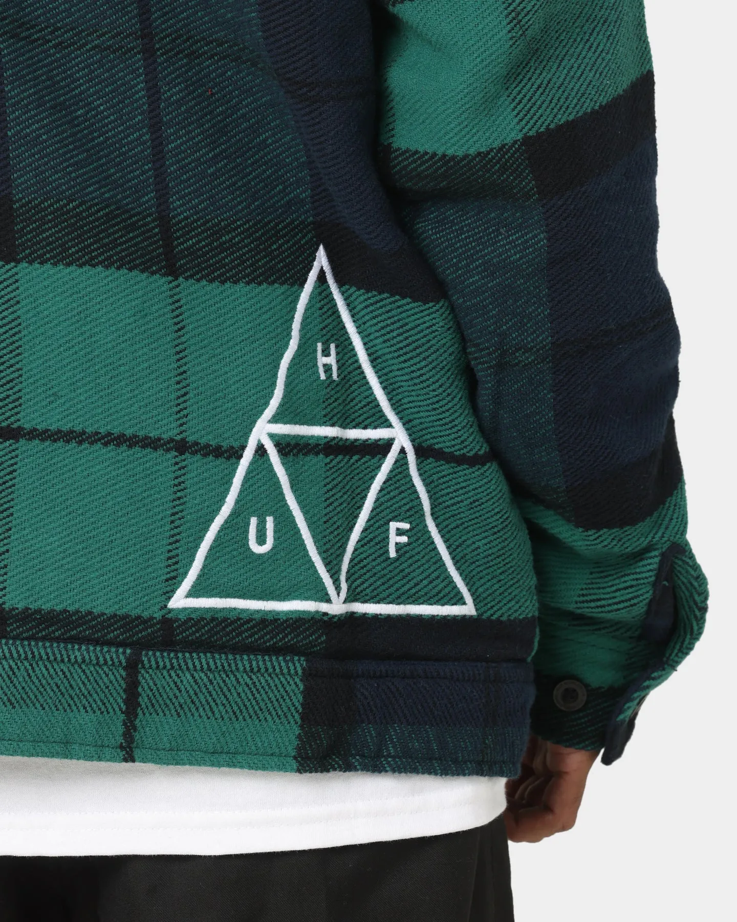 HUF X Pleasures Blackwatch Work Jacket Navy
