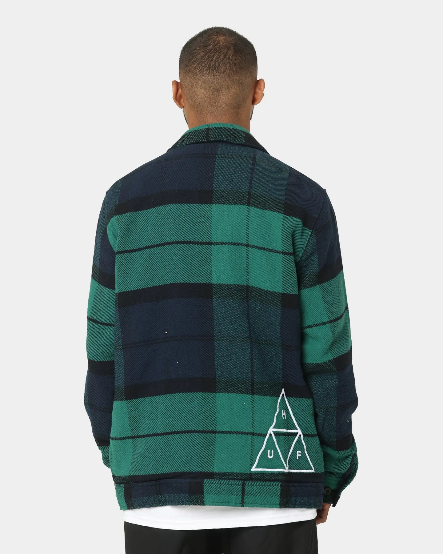 HUF X Pleasures Blackwatch Work Jacket Navy