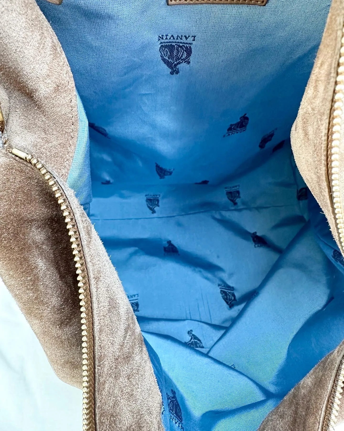 LANVIN Suede Large Slouchy Hobo Bag