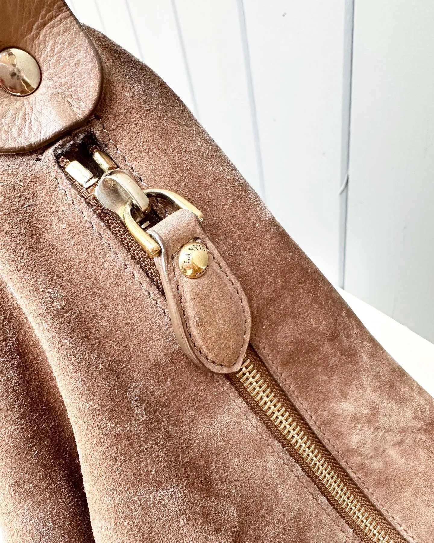 LANVIN Suede Large Slouchy Hobo Bag