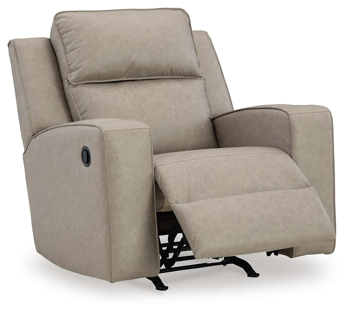 Lavenhorne Sofa, Loveseat and Recliner in Pebble