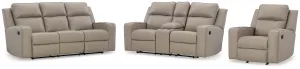 Lavenhorne Sofa, Loveseat and Recliner in Pebble