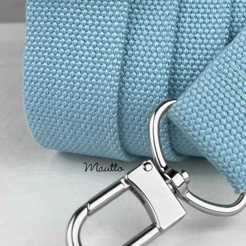 Light Blue Heavy-duty Fabric Bag Strap (Adjustable 32-56" Shoulder to Crossbody Length) - Thick Cotton Canvas Woven Material 1.5" Wide