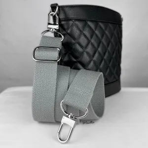 Light Gray Heavy-duty Fabric Bag Strap (Adjustable 32-56" Shoulder to Crossbody Length) - Thick Cotton Canvas Woven Material 1.5" Wide
