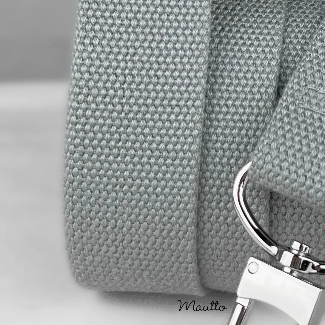 Light Gray Heavy-duty Fabric Bag Strap (Adjustable 32-56" Shoulder to Crossbody Length) - Thick Cotton Canvas Woven Material 1.5" Wide