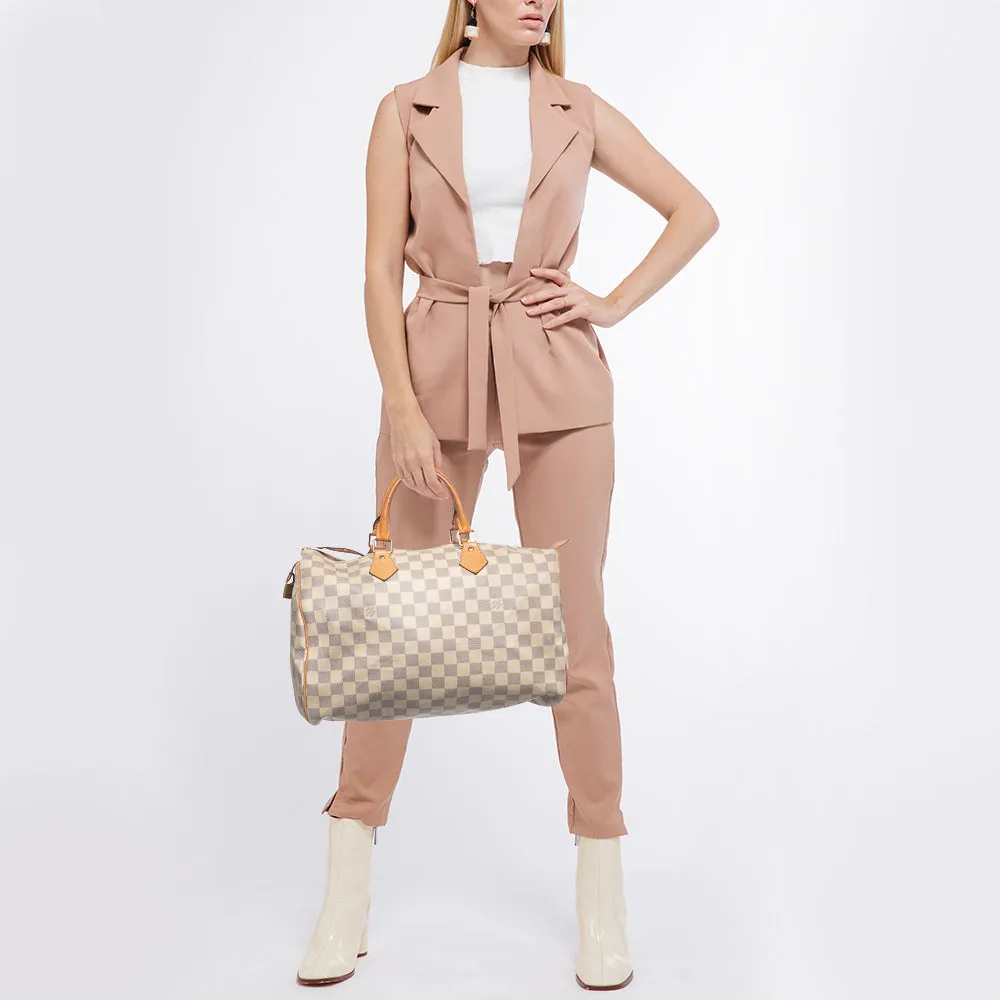 LOUIS VUITTON Damier Azure Canvas Speedy 35 Bag