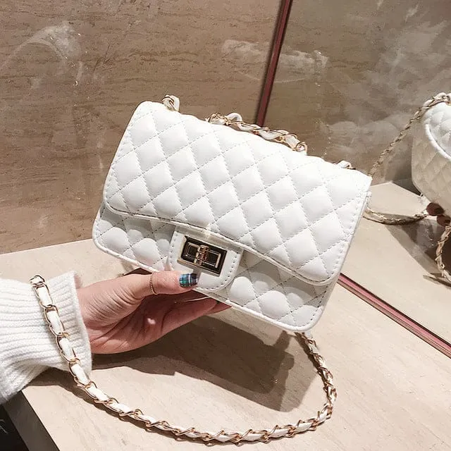 Luxury Brand PU Leather Fashion Chain Messenger Flap Clutch