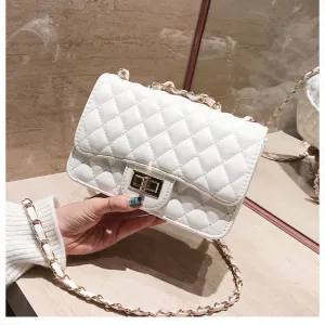 Luxury Brand PU Leather Fashion Chain Messenger Flap Clutch
