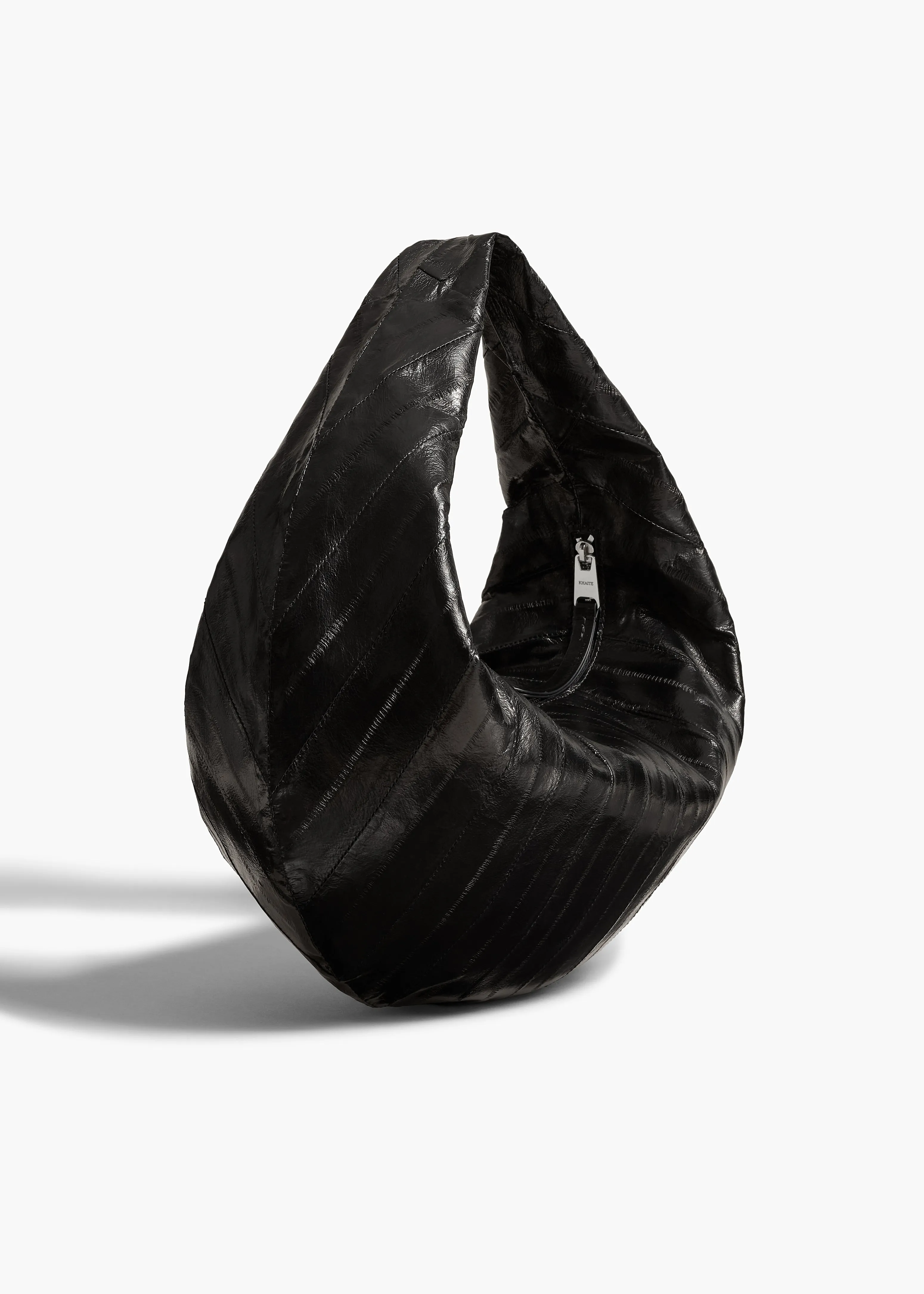 Medium Olivia Hobo in Black Eel Leather