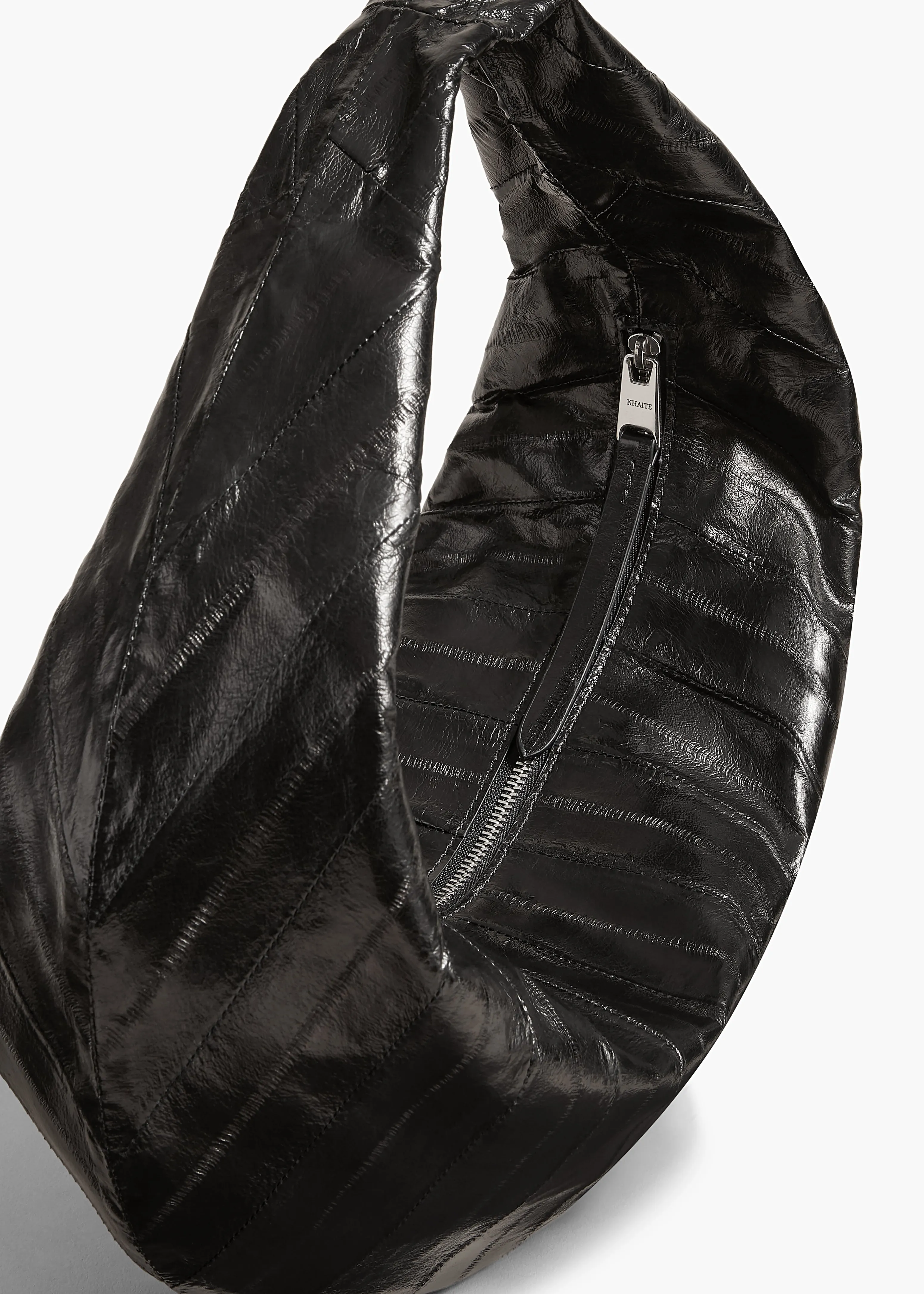 Medium Olivia Hobo in Black Eel Leather