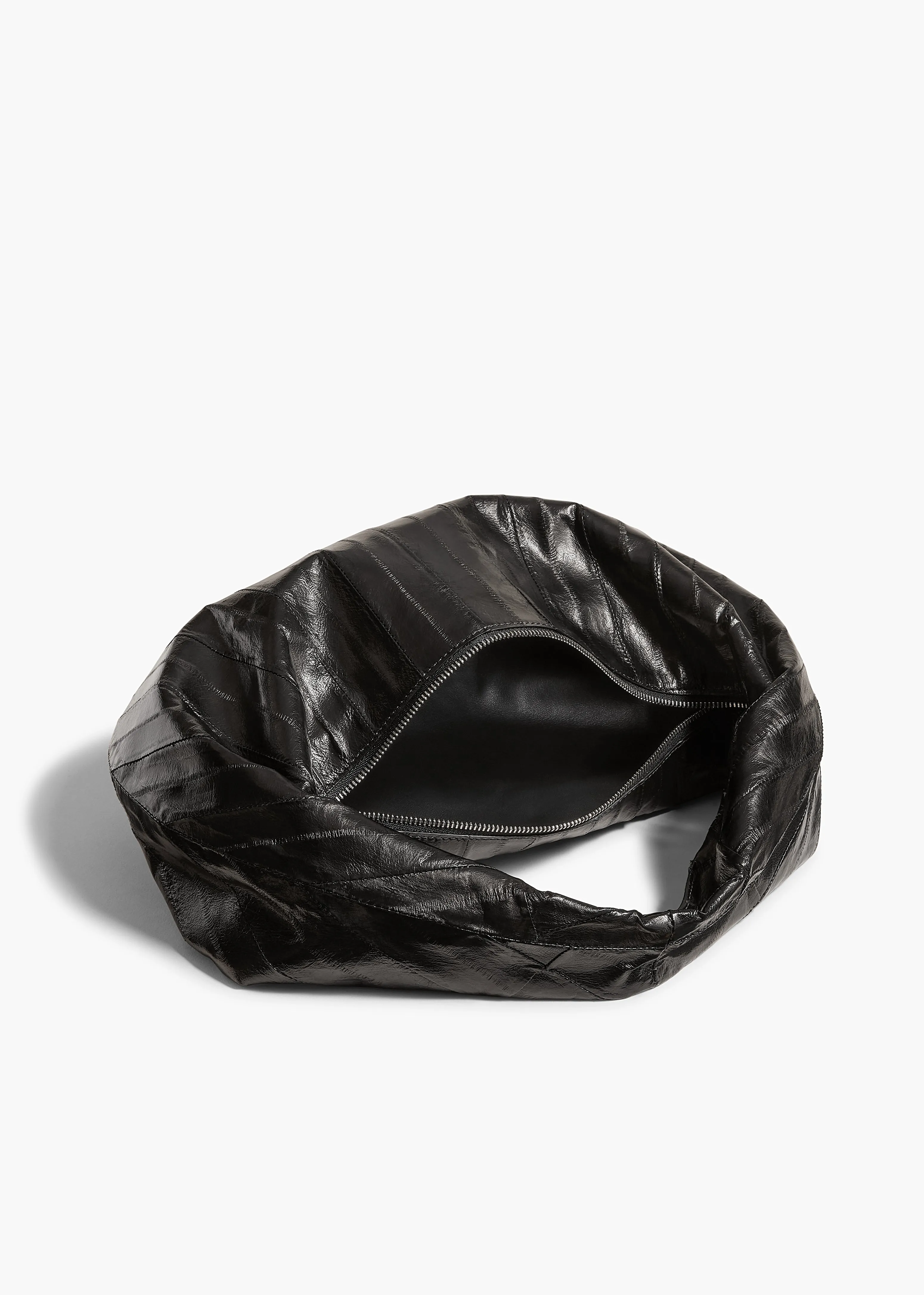 Medium Olivia Hobo in Black Eel Leather