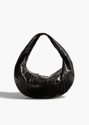Medium Olivia Hobo in Black Eel Leather