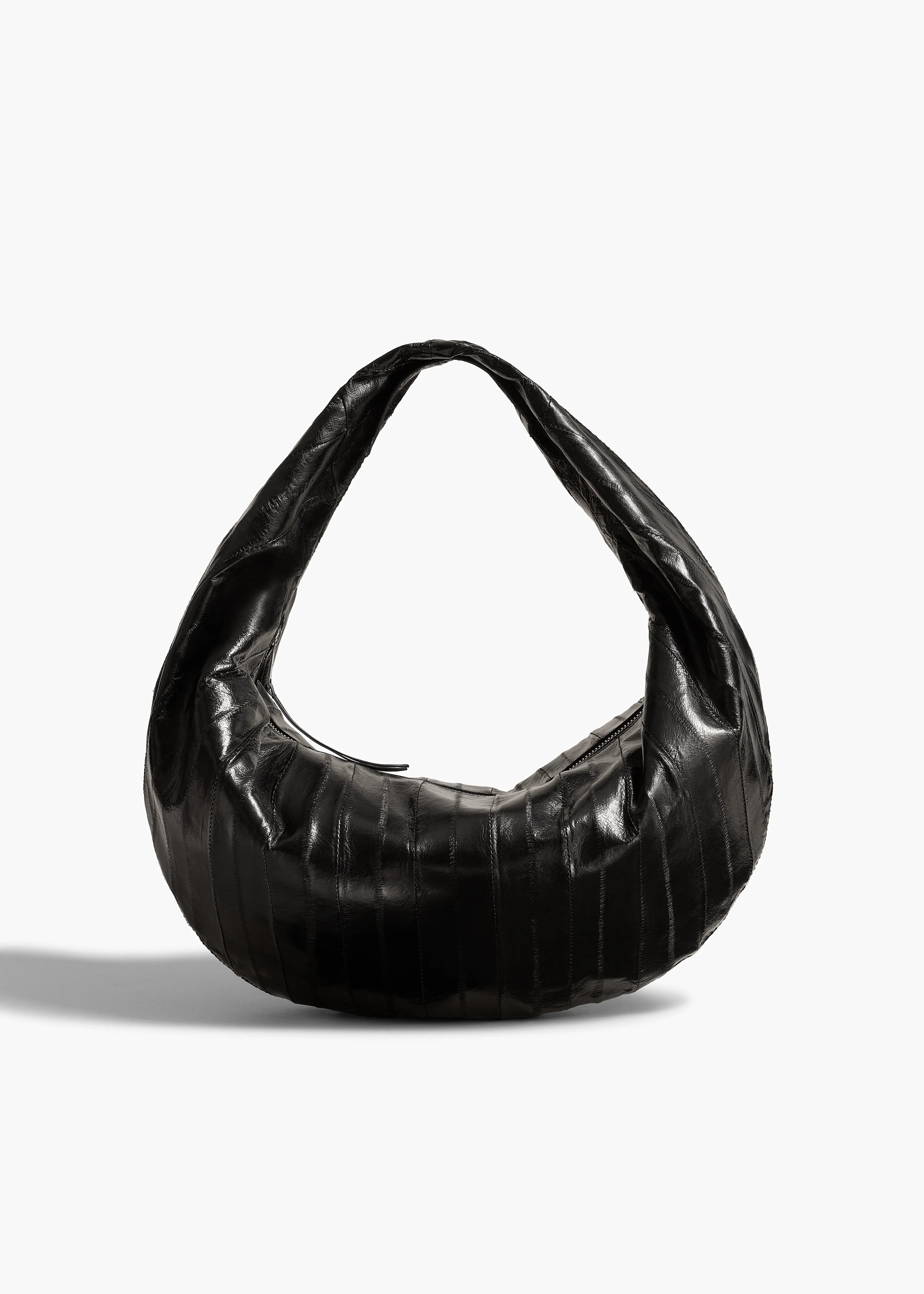 Medium Olivia Hobo in Black Eel Leather