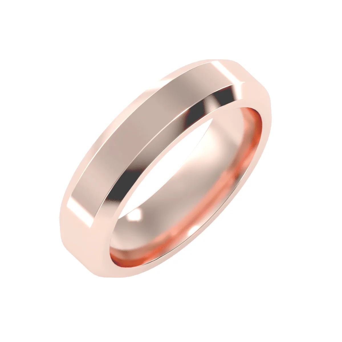 Men's Flat Beveled Edge Classic Wedding Band