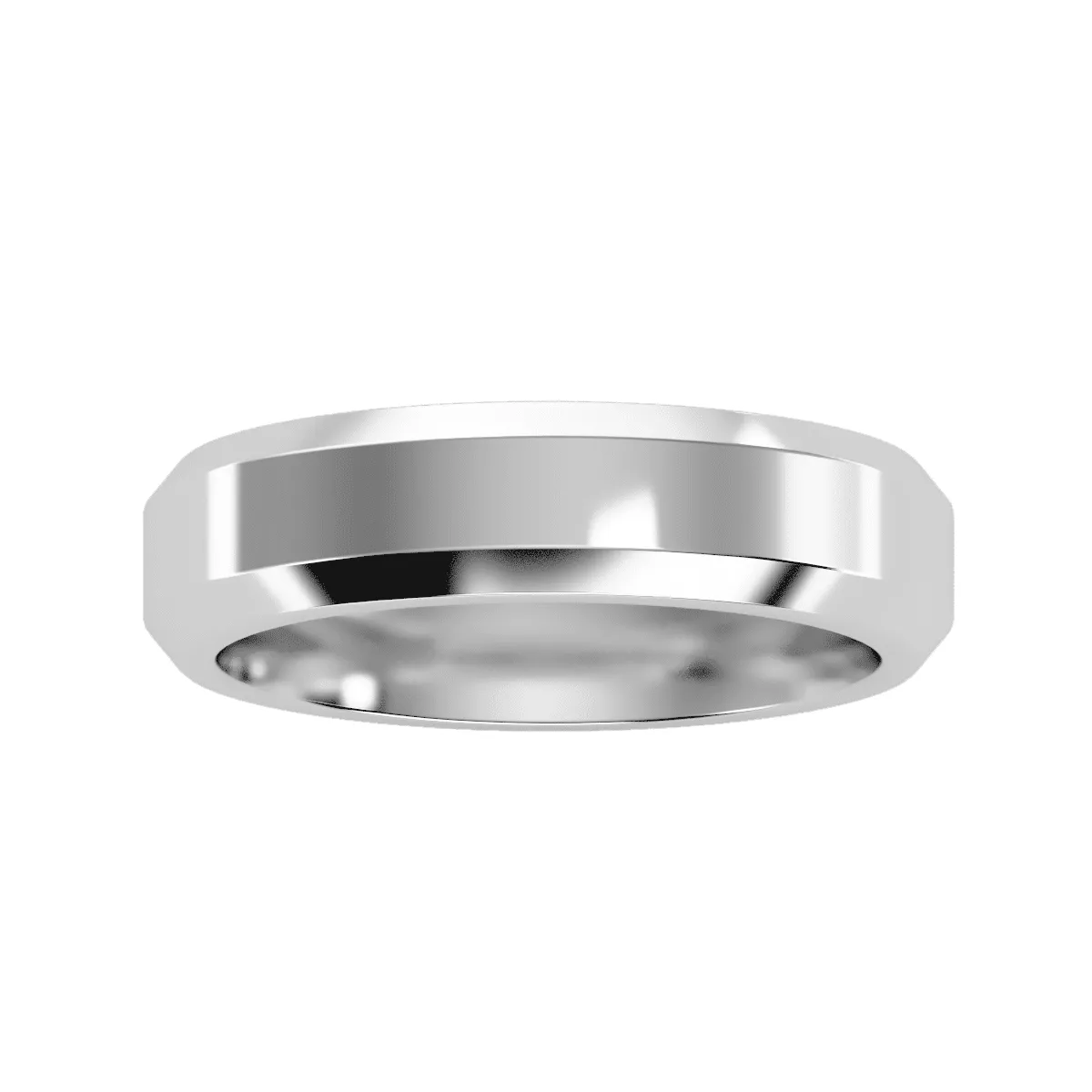 Men's Flat Beveled Edge Classic Wedding Band