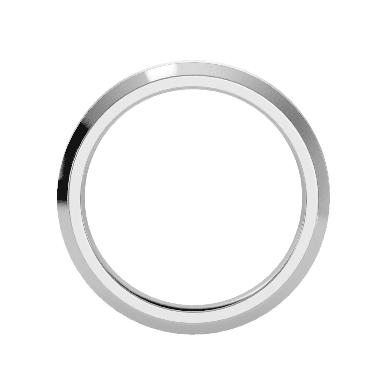 Men's Flat Beveled Edge Classic Wedding Band