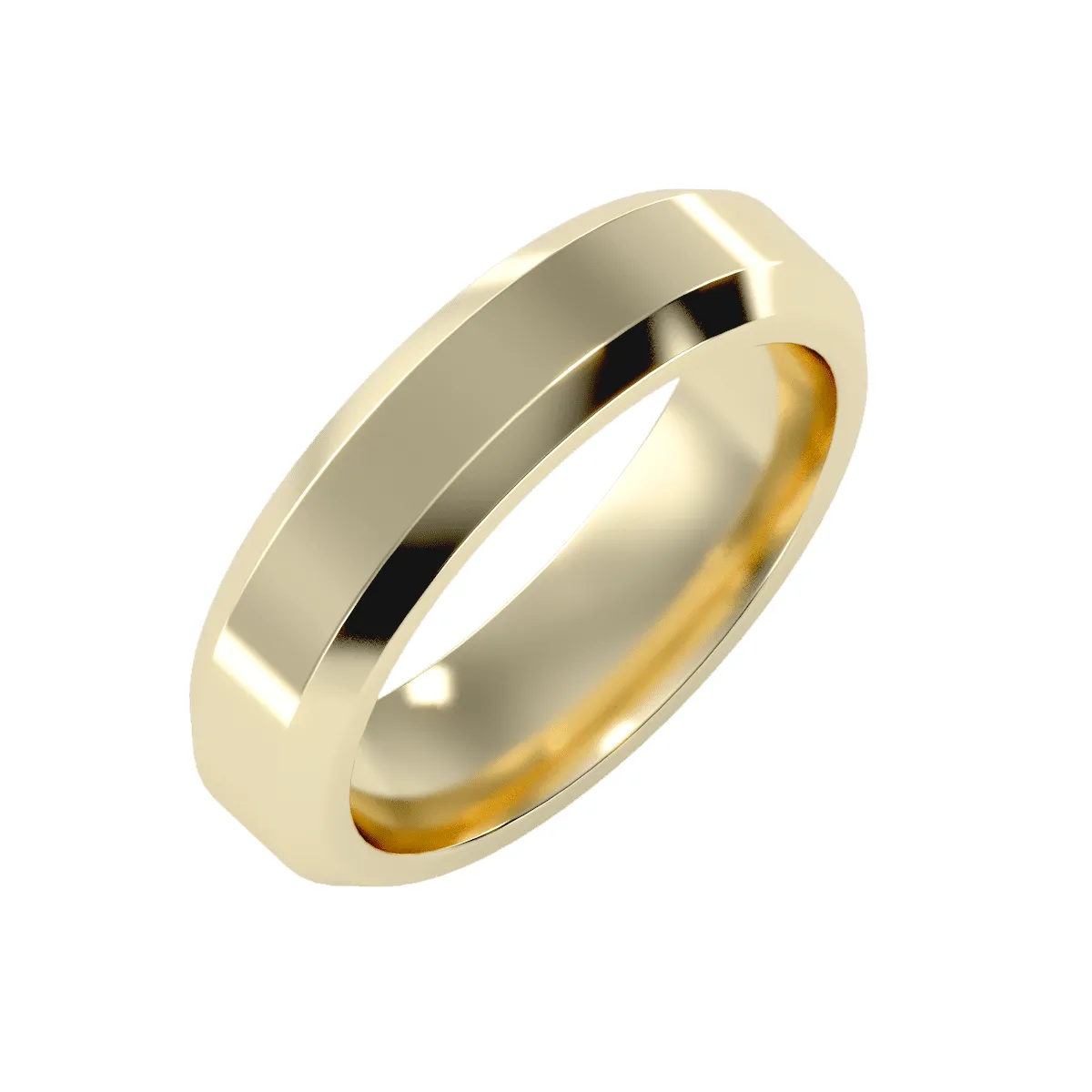 Men's Flat Beveled Edge Classic Wedding Band
