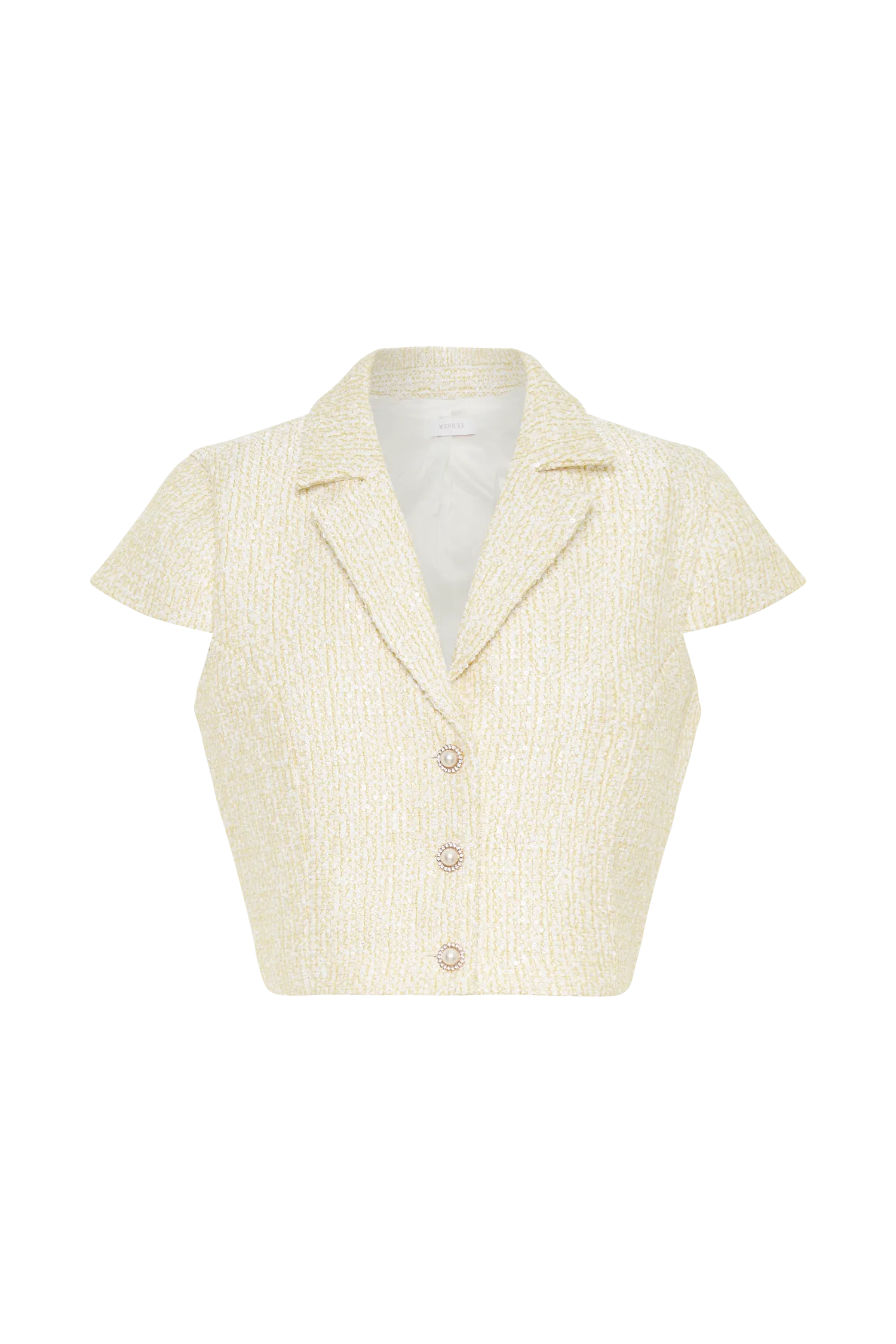 Mercer Tweed Top - Lemon
