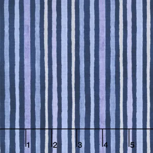Morning Blooms - Stripes Navy Yardage