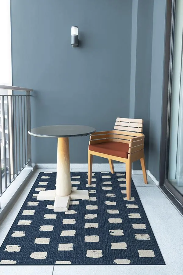 Outdoor Cobblestone Navy Rug
