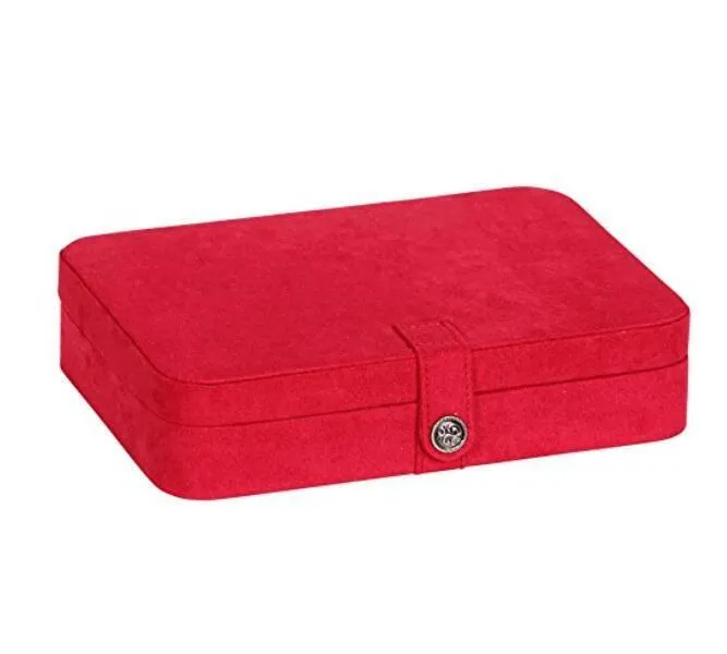 Plush Fabric Jewelry Box with Twenty-four Sections