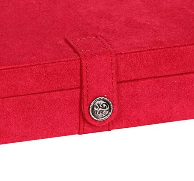 Plush Fabric Jewelry Box with Twenty-four Sections