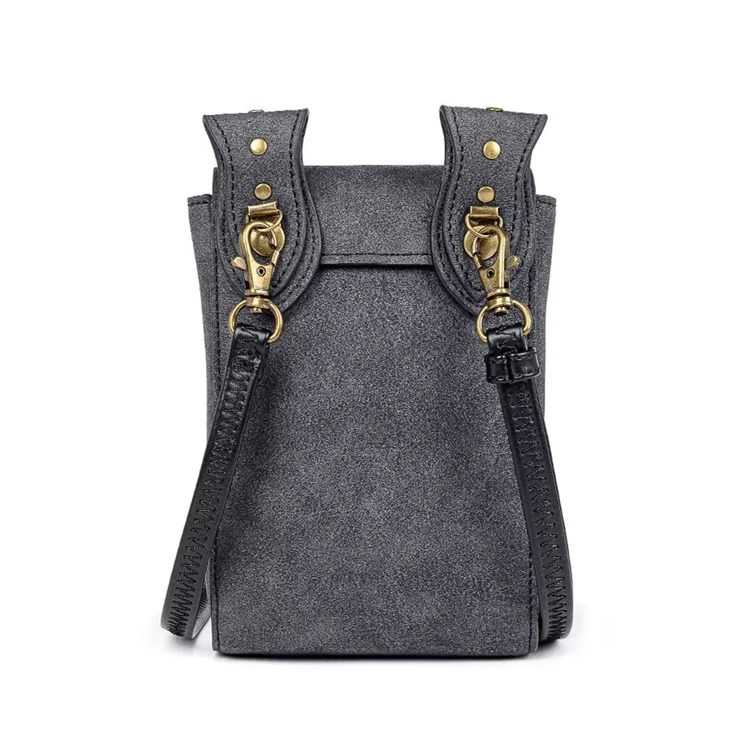 Polished Leather Square Purse