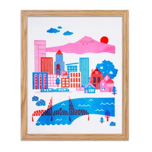 Portland Cityscape Riso Print