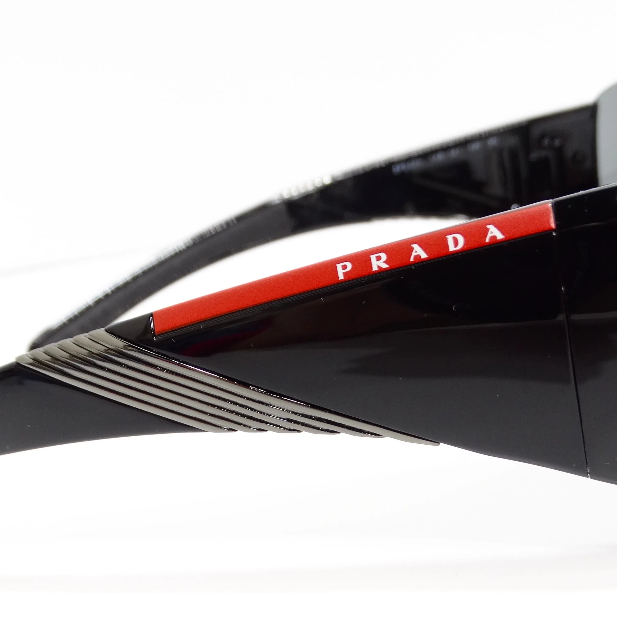 Prada 1990s Black Shield Style Sunglasses