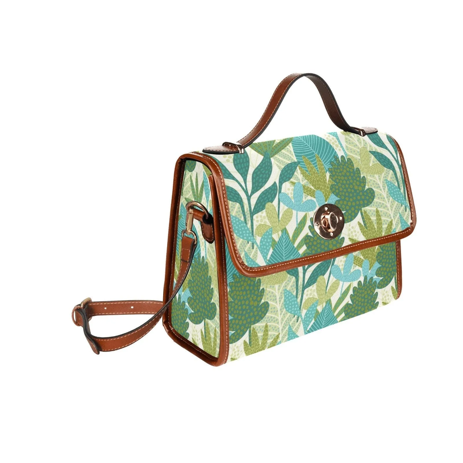 Retro Handbag, Green Purse Women, Satchel Bag, Satchel handbag, Green Handbag, nature print handbag, Satchel Purse, Abstract Handbag