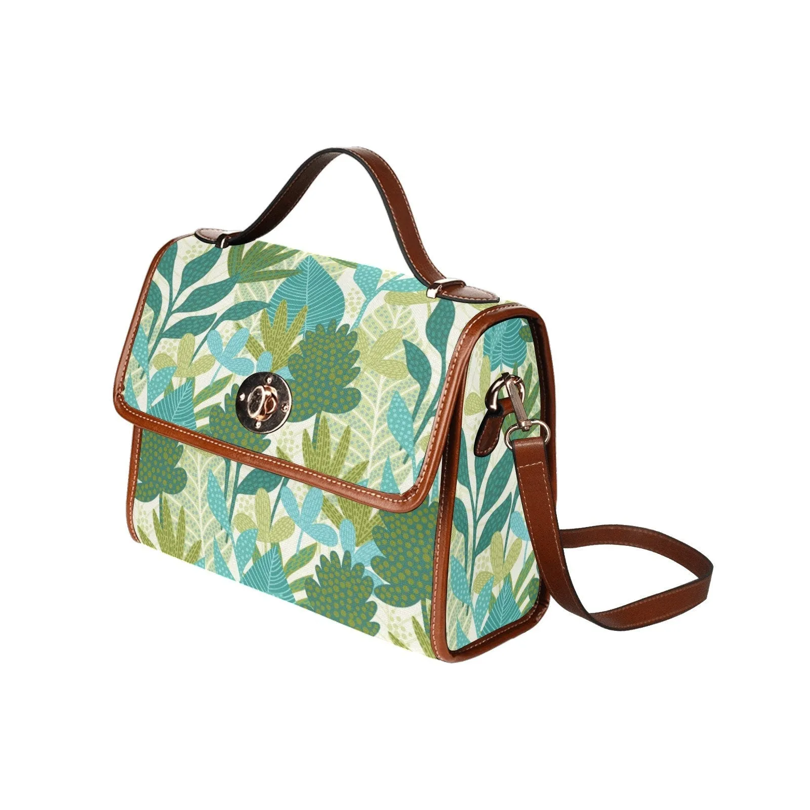 Retro Handbag, Green Purse Women, Satchel Bag, Satchel handbag, Green Handbag, nature print handbag, Satchel Purse, Abstract Handbag