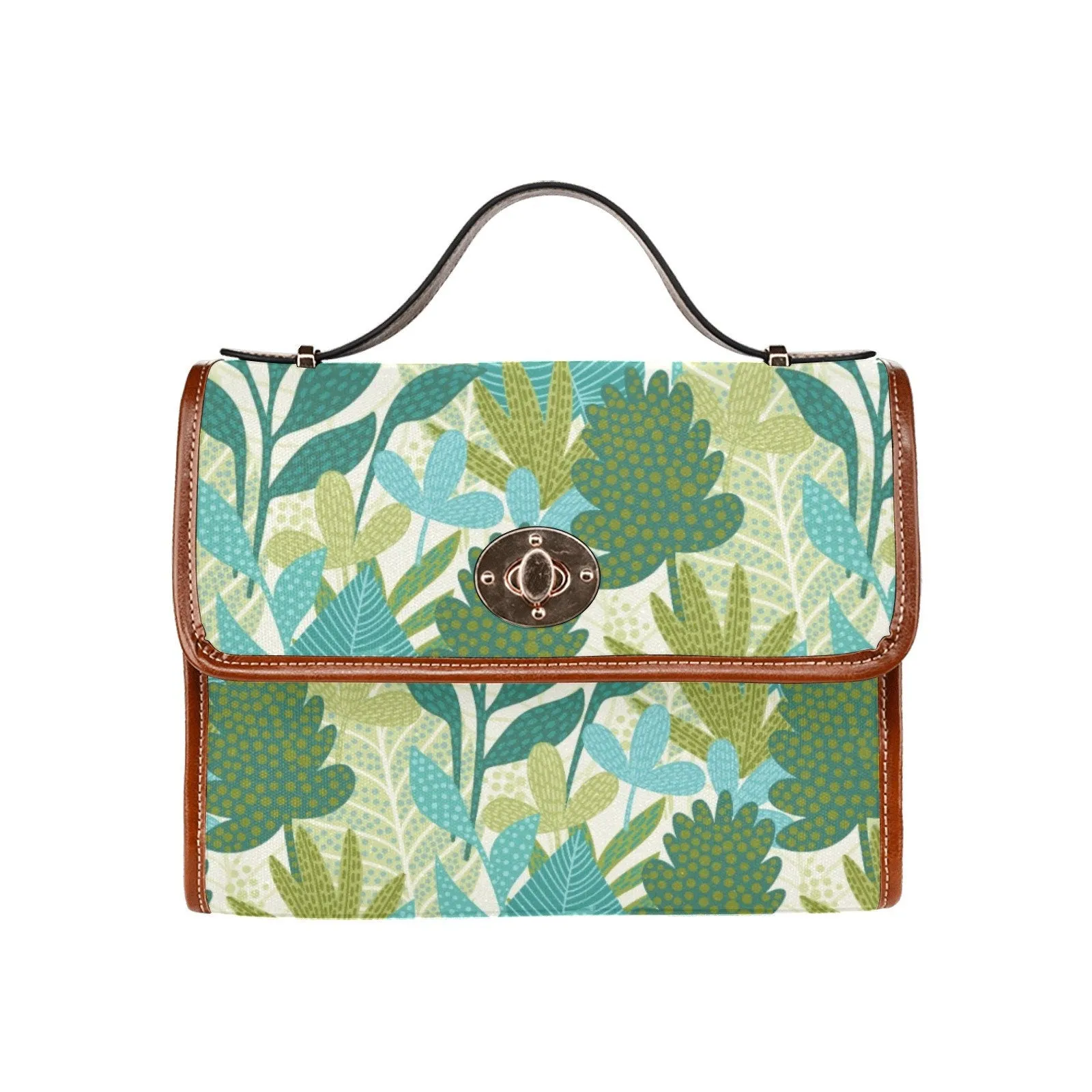 Retro Handbag, Green Purse Women, Satchel Bag, Satchel handbag, Green Handbag, nature print handbag, Satchel Purse, Abstract Handbag