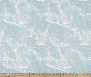 Sail Away Spa Blue Fabric By Premier Prints