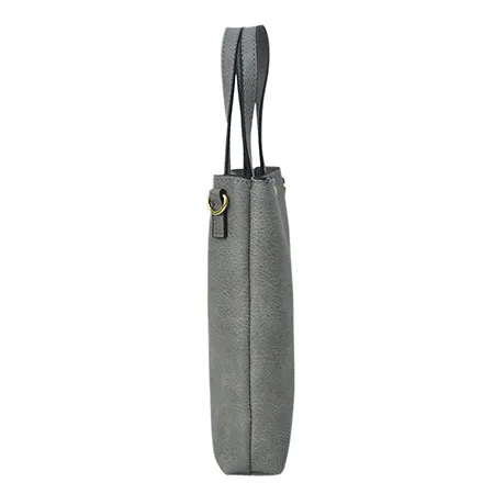 !SALE! Gray Faux Leather NGIL Bucket Handbag
