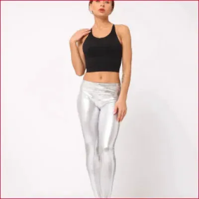 Silver Disco Pants Shiny Candy Leggings