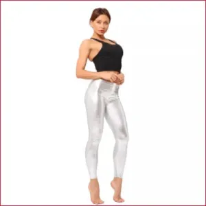 Silver Disco Pants Shiny Candy Leggings