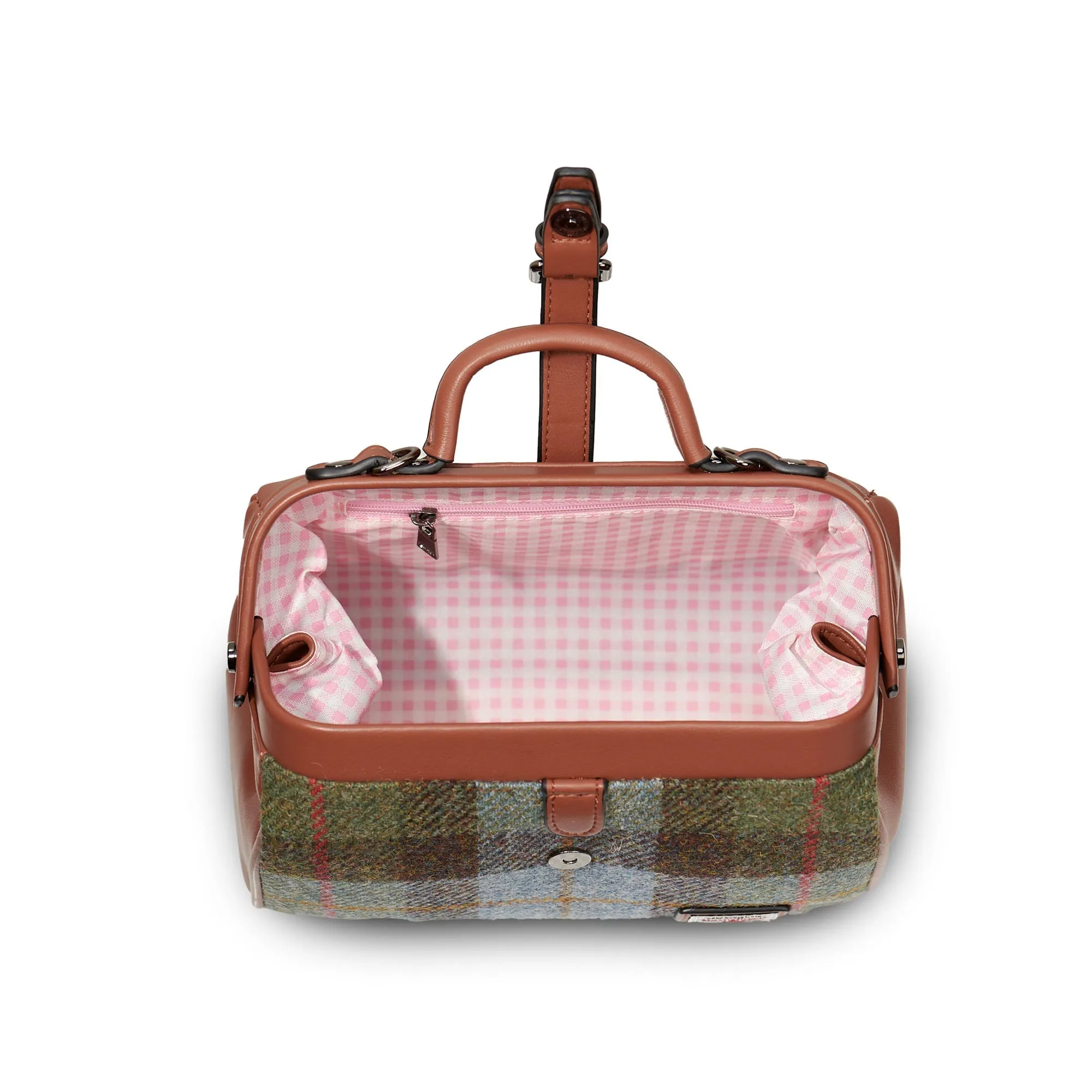The Medium Doctor Bag Chestnut Blue Tartan