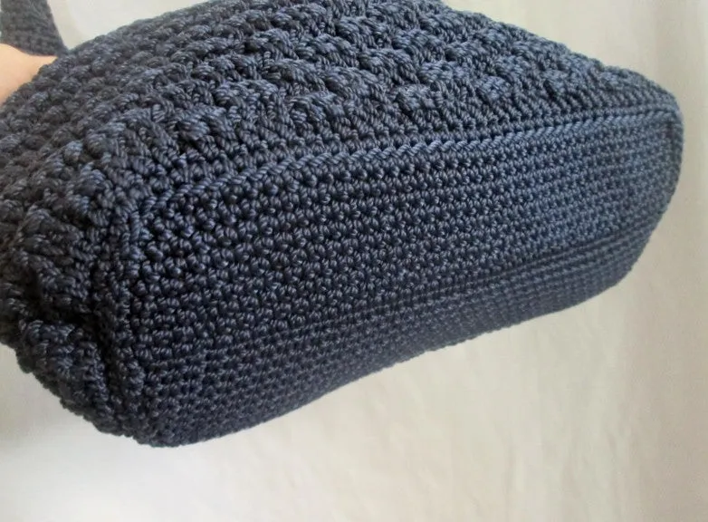 THE SAK Hobo Shoulder Bag Knit Vegan Handbag Purse Hippie Sling BLUE