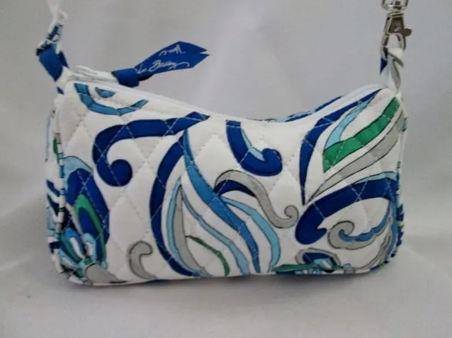 VERA BRADLEY Mediterranean White Mini Vegan Quilted Satchel Hobo Shoulder Bag