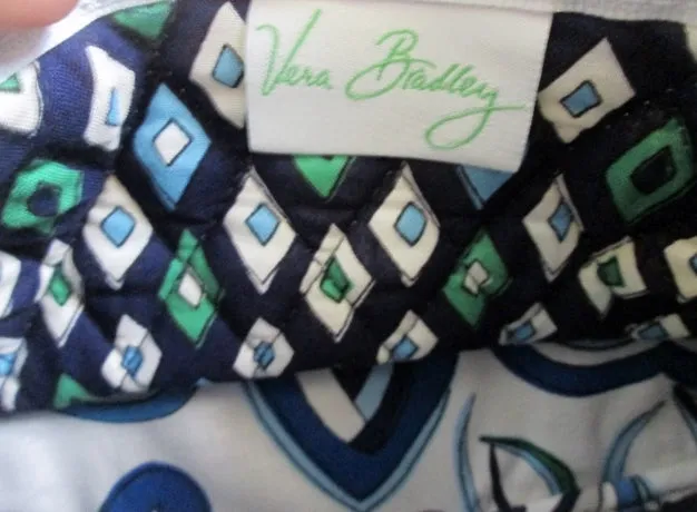 VERA BRADLEY Mediterranean White Mini Vegan Quilted Satchel Hobo Shoulder Bag