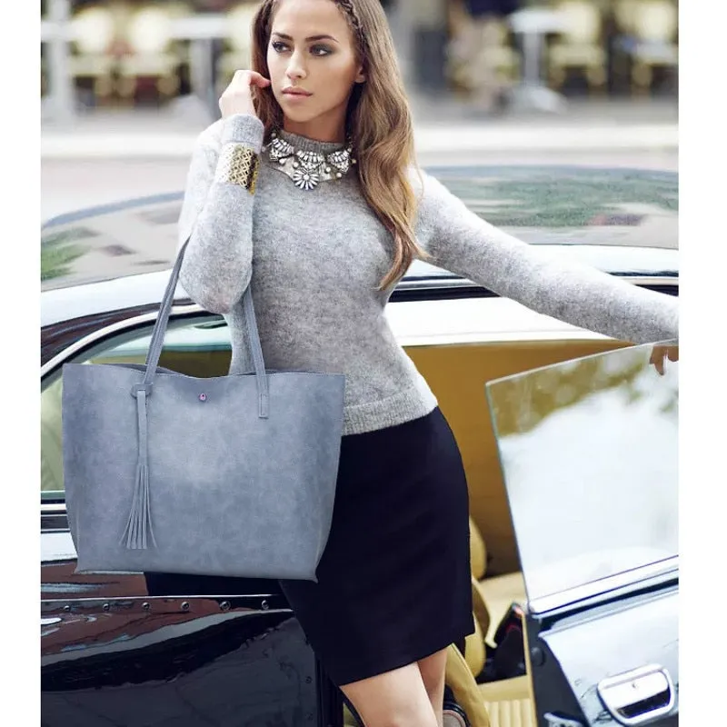 Wenkouban  Big Women's PU Handbags Bucket Shoulder Bag Large Capacity Ladies Shopping Bag Luxury Handbags Ladies Bag Designer Bags