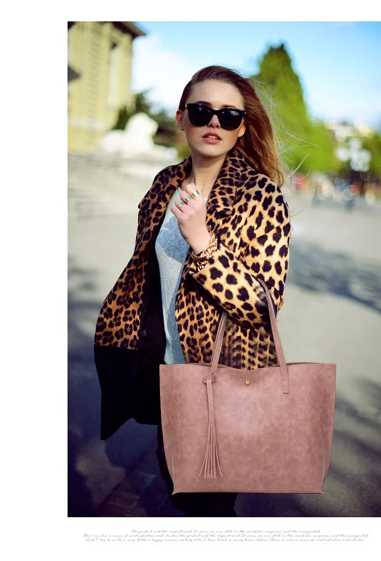 Wenkouban  Big Women's PU Handbags Bucket Shoulder Bag Large Capacity Ladies Shopping Bag Luxury Handbags Ladies Bag Designer Bags