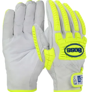 West Chester 9916/2XL Top Grain Goatskin Leather Drivers Glove with Hi-Vis Impact Protection and DuPont Kevlar Blend Lining