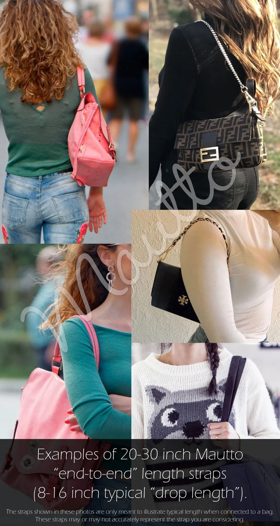 Wide, Leather Shoulder Strap - 30 inch Length, 1.5 inch (38mm) Wide - Choose Silver-tone or Black Connector Style - Modern Colors Collection